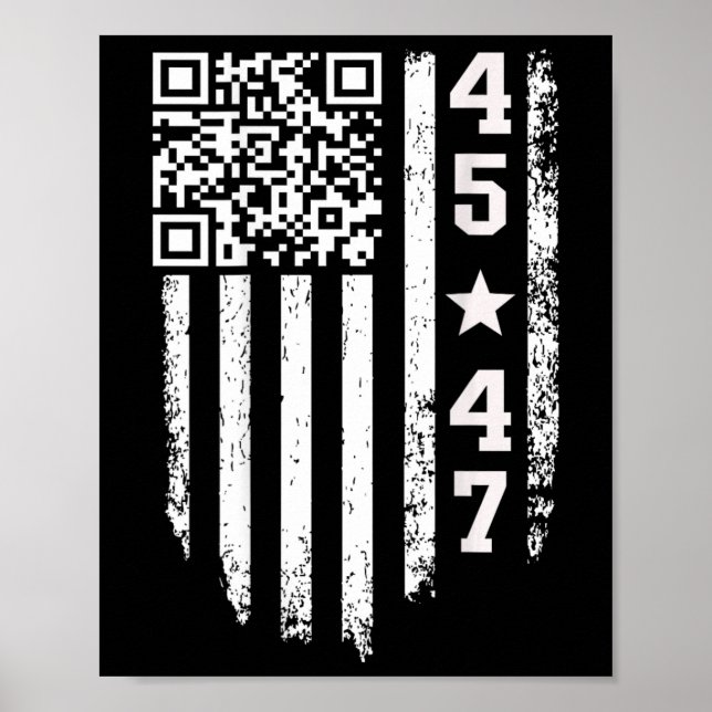 Póster Funny Qr presidente Trump 4547 código de baile de  (Frente)
