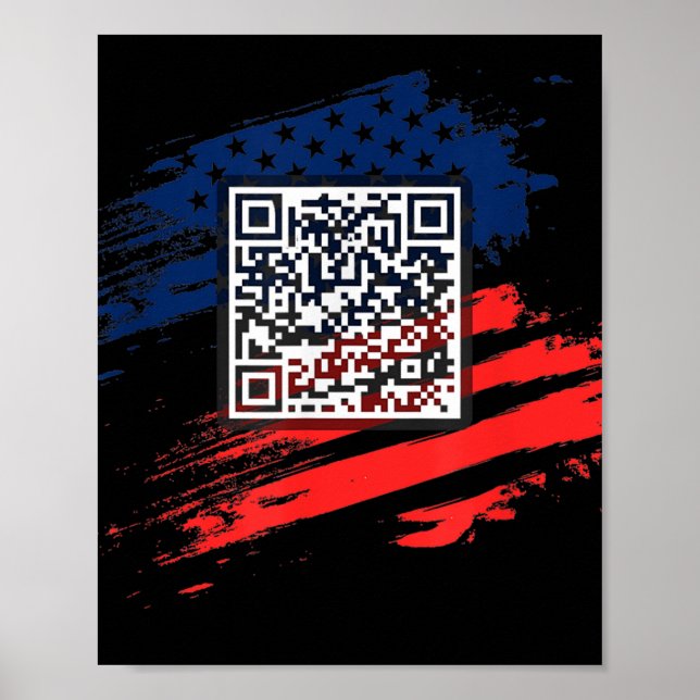 Póster Funny Qr presidente Trump código de baile (Frente)