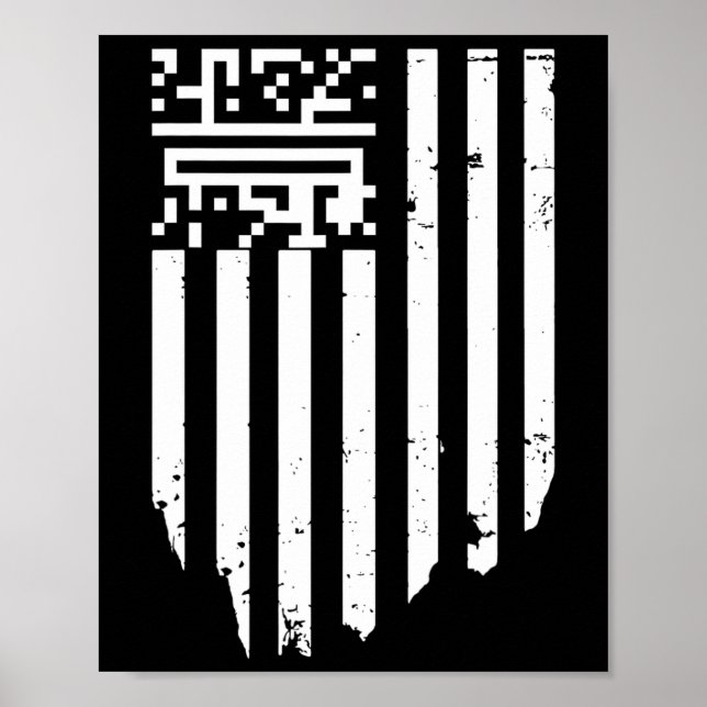 Póster Funny Qr presidente Trump código de baile (Frente)