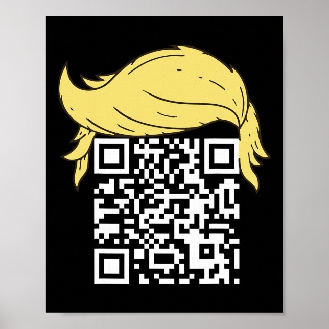 Póster Funny Qr presidente Trump, código de baile 2 (Frente)