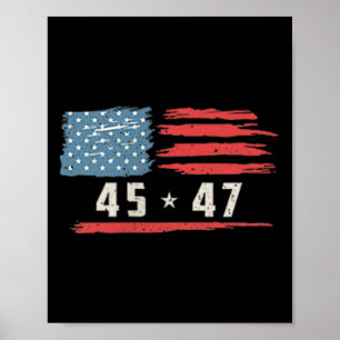 Póster Funny Qr presidente Trump, código de baile 2 lados