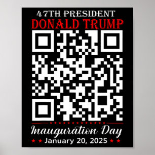 Póster Funny Qr presidente Trump inauguración de código d