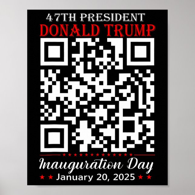 Póster Funny Qr presidente Trump inauguración de código d (Frente)