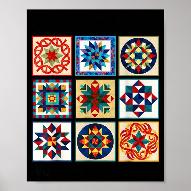 Póster Funny Quilting Sewing Make A Quilt Patterns Quilte (Frente)