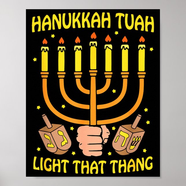 Póster Funny Quote Hanukkah Tuah Light That Thang Design  (Frente)