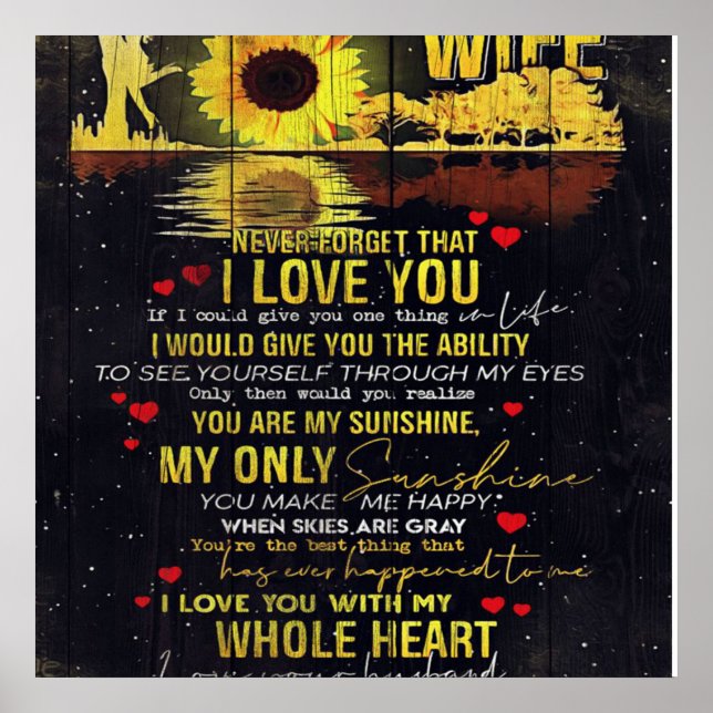 Póster Funny Quotes To Wife | Present For Your Wife | (Frente)