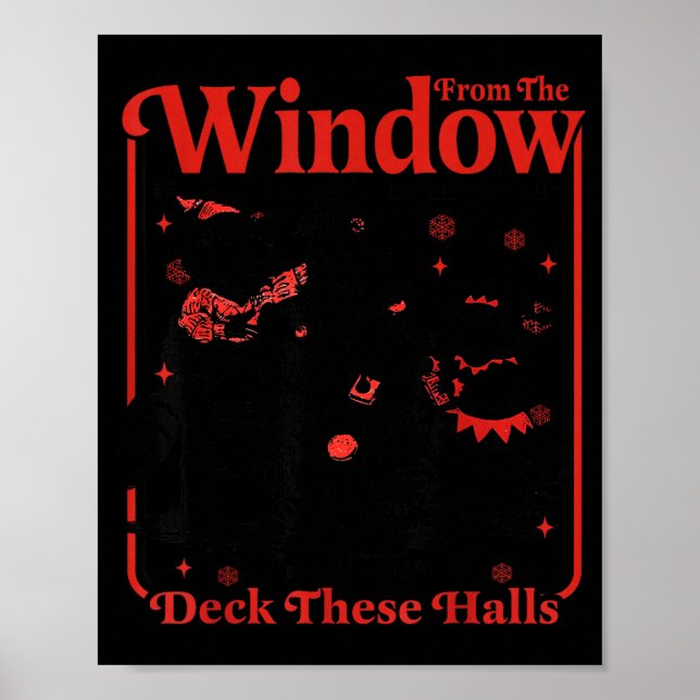 Póster Funny Raccoon Christmas I'm About To Deck These Ha (Frente)