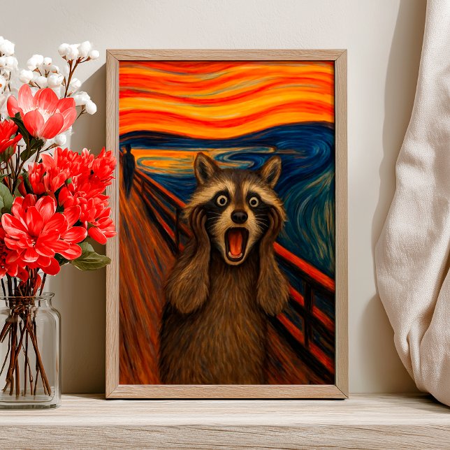 Póster Funny Raccoon Scream Inspired Poster (Subido por el creador)