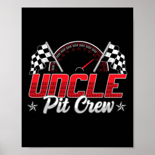 Póster Funny Race Car Birday Party Carreras Familia Tío