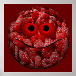 Póster Funny Raspberry Emoticon