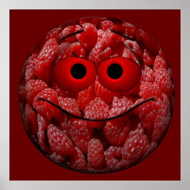 Póster Funny Raspberry Emoticon (Frente)