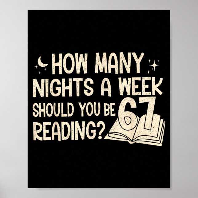 Póster Funny Reading 67 Six Seven Meme Englieacher Book L (Frente)