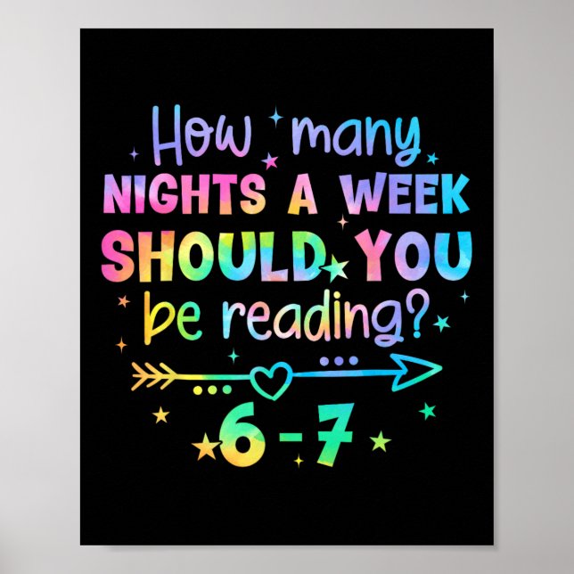Póster Funny Reading 67 Teacher Six Seven Reading 6 7 Boo (Frente)