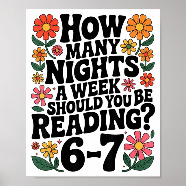 Póster Funny Reading 6 7 Six Seven Meme Englieacher Book  (Frente)