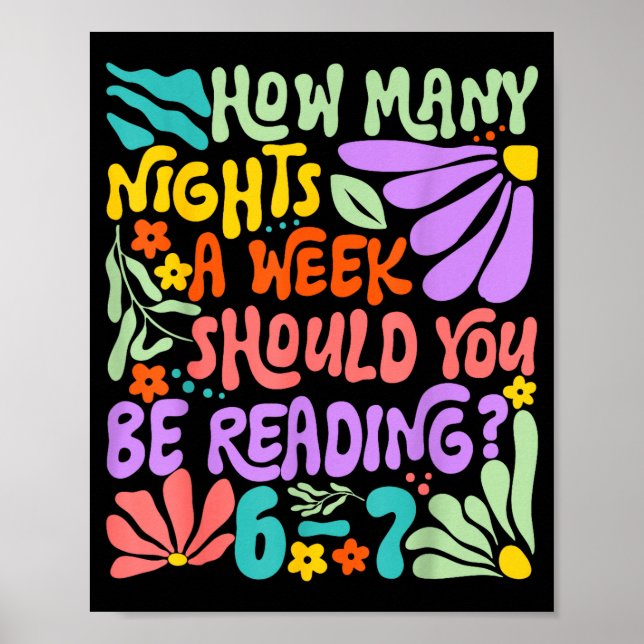 Póster Funny Reading Six Seven Meme Book Lover 67 Teacher (Frente)