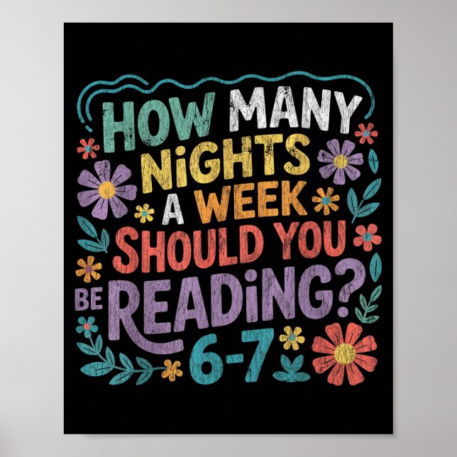 Póster Funny Reading Six Seven Meme Book Lover 67 Teacher (Frente)