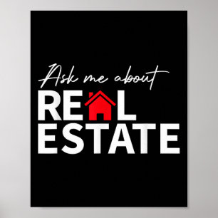 Póster Funny Realtors del agente inmobiliario me pregunta