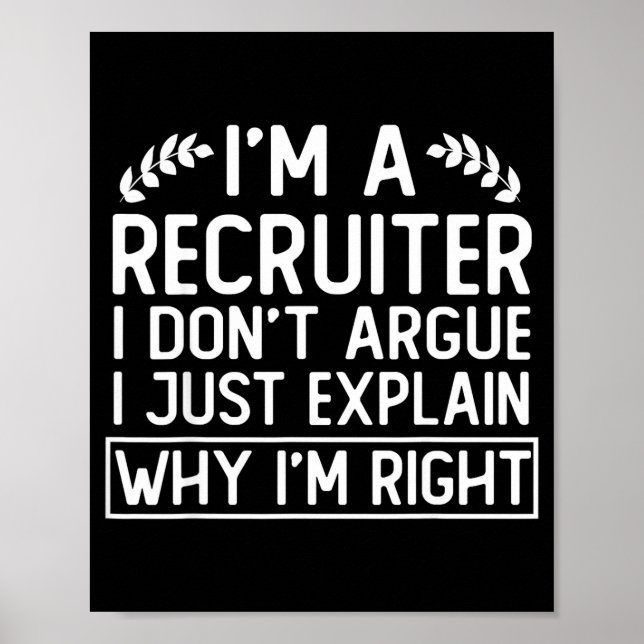 Póster Funny Recruiter Design Saying_ I M A Recruiter I D (Frente)