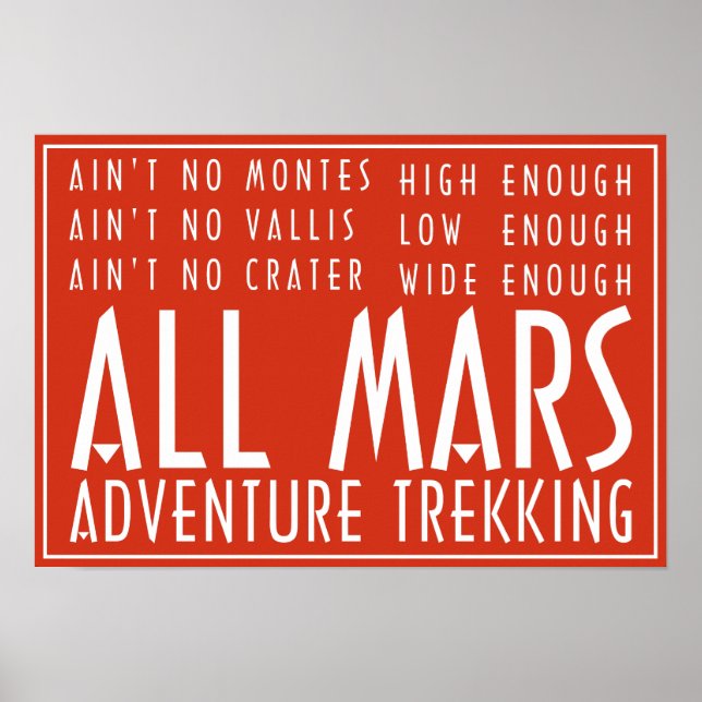 Póster Funny Red White All Mars Trekking Adventure (Frente)