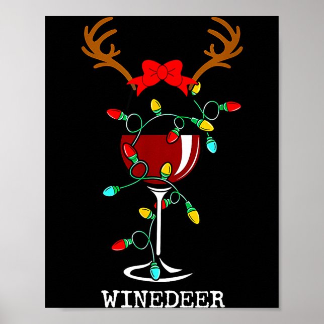 Póster Funny Reindeer Winedeer Reinbeer Matching Couples  (Frente)