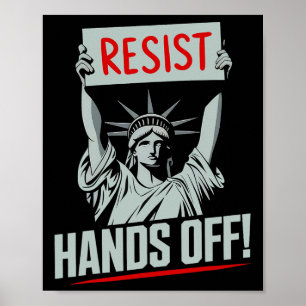 Póster Funny Resist Handsoff Usa