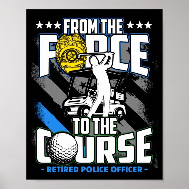 Póster Funny Retired Lice Officer Golf Retirement Gift  (Frente)