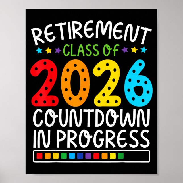 Póster Funny Retirement Countdown 2026 Colorful Future Li (Frente)