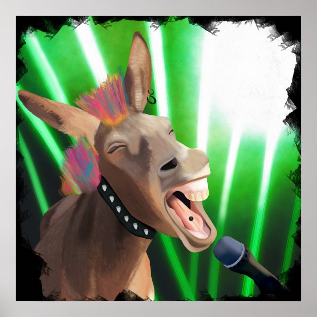Póster Funny Rockstar Donkey (Frente)