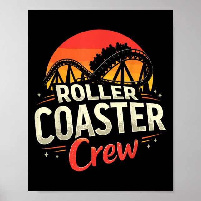 Póster Funny Roller Coaster Crew Parque de Atracciones Ro (Frente)