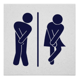 Póster Funny Rótulo de baño Unisex