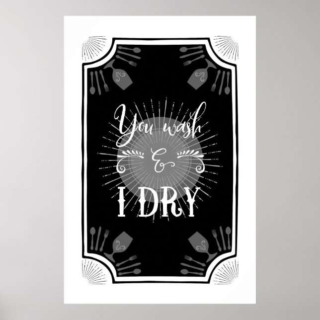 Póster Funny Rótulo de cocina antigua (Frente)