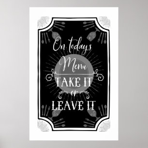 Póster Funny Rótulo de cocina antigua