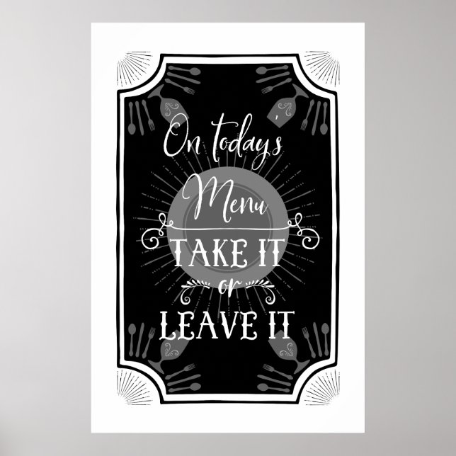 Póster Funny Rótulo de cocina antigua (Frente)