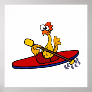 Póster Funny Rubber Chicken kayak personalizado