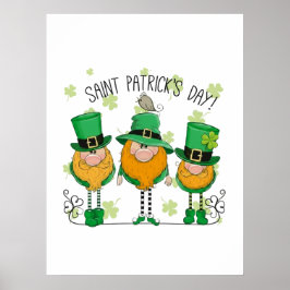 Póster Funny Saint Patrick's Day T-Shirt Irish Shamrock