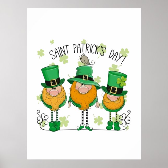 Póster Funny Saint Patrick's Day T-Shirt Irish Shamrock (Frente)