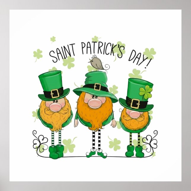 Póster Funny Saint Patrick's Day T-Shirt Irish Shamrock (Frente)