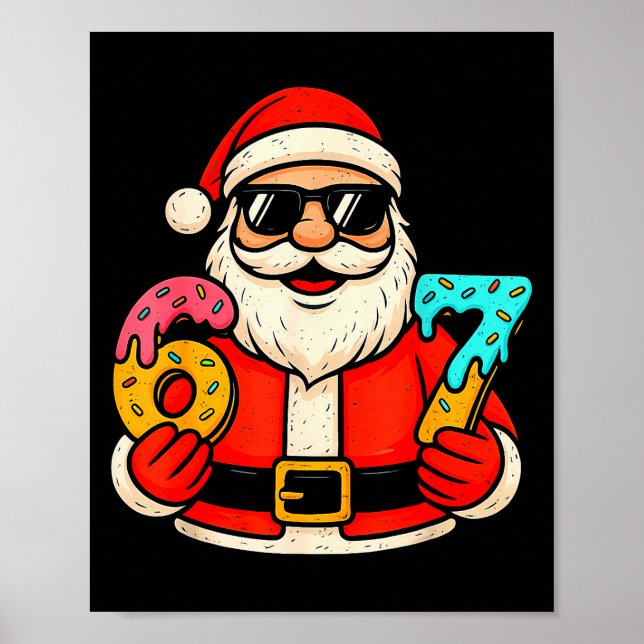 Póster Funny Santa 67 Ice Cream Drip Christmas Xmas Teens (Frente)