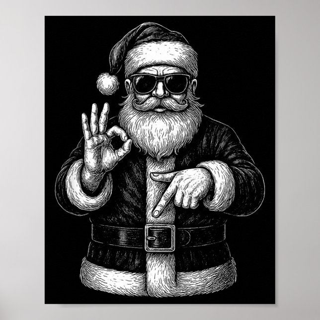 Póster Funny Santa 6 7 Meme Design _ Christmas Math Humor (Frente)