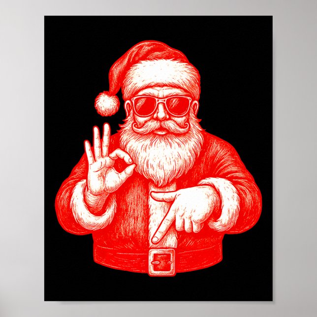 Póster Funny Santa 6 7 Meme Design _ Christmas Math Humor (Frente)