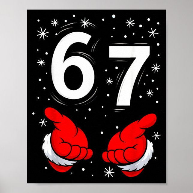Póster Funny Santa 6 7 Meme Six Seven Christmas 67 Italia (Frente)