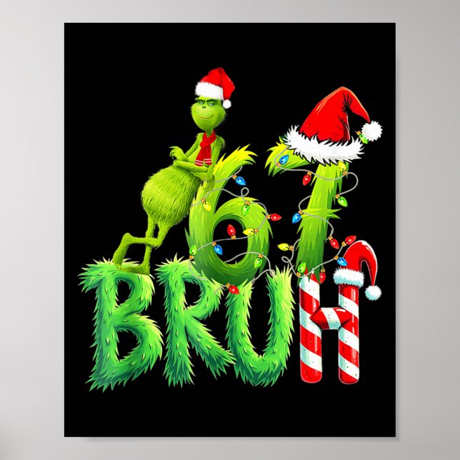 Póster Funny Santa Bruh Christmas Meme 6 Gift Men, Women  (Frente)