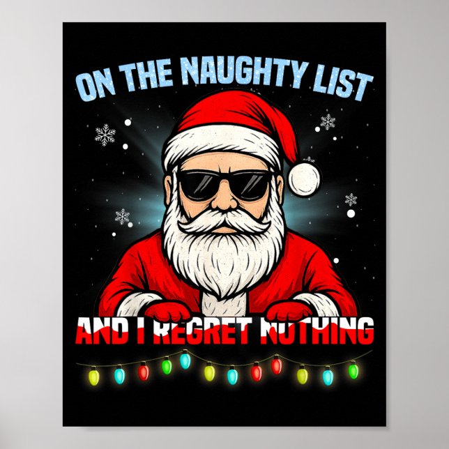 Póster Funny Santa Claus Christmas Xmas For Men Women Boy (Frente)