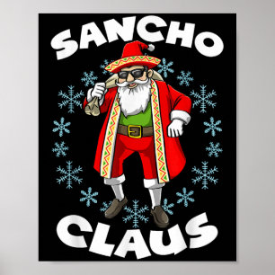Póster Funny Santa Claus Sancho Papá Noel mexicano Chris