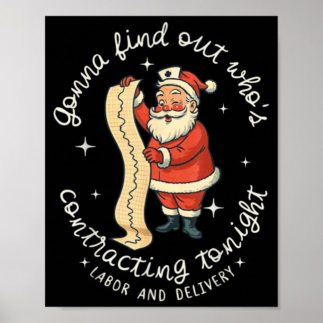 Póster Funny Santa Gonna Find Out Who's Is Contracting To (Frente)