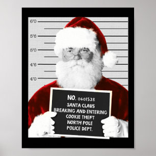 Póster Funny Santa Mugshot Santa Claus Navidades encarcel
