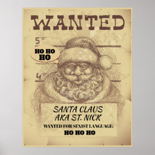 Póster Funny Santa Poster