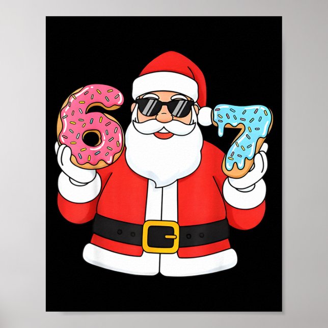 Póster Funny Santa Six Seven 67 Ice Cream Drip Christmas  (Frente)