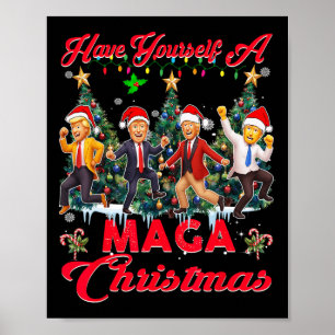 Póster Funny Santa Trump se tiene una feliz Navidad