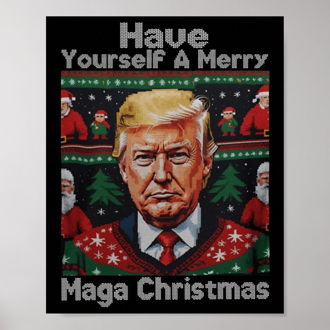 Póster Funny Santa Trump se tiene una feliz Navidad (Frente)